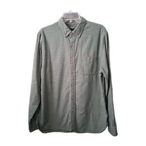 Todd Snyder Men's Large Olive Brushed Cotton Cashmere Flannel Twill Shirt.